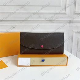 women short wallet purses real leather multicolor With box Card holder Holders single classic zipper pocket long purse wallets Can292I