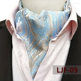 Bow Ties Vintage Cravat Paisley Mens Tie Wedding Formal Ascot Scrunch Self British Style Gentleman Silk Business Neck ScarfBow Emel22