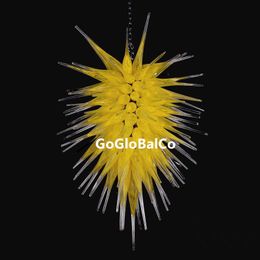 Chihuly Style Murano Glass Chandelier Lamp Yellow Colour LED Pendant Light Fixture for Hotel House Art Decoration