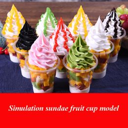 fake food UK - Bread Makers Simulation Sundae Cup Fruit Ice Cream Model Cold Drink Prop Dummy Food Plastic Display Fake SampleBread