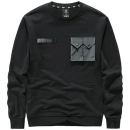 Men's Hoodies & Sweatshirts Mens Cargo Sweatshirt Techwear Hip Hop Pullover Hoodie Detachable Vest Black Cotton Tracksuit Jacket MenMen's