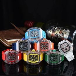 Luxo Profissional Assista a Mens Soul Top Wristwatches Black Dial PVD DIA DO DIA BLATE RUBBE Richard Mechanic Quartz Watchhe