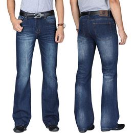 Men's Jeans Flared Men Boot Cut Denim Pants Comfortable Slightly Slim Designer Classic Loose Blue Black Trousers Size 28 - 40Men's