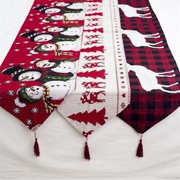 Linen Christmas Table Runner Decorations for Home Navidad Decor Kerst Decoratie Runners Modern Y201020