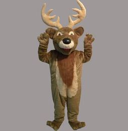 New Adult Sale Christmas Elk Deer Cartoon Mascot Costume Christmas Fancy Dress Halloween
