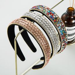 Full Diamante Padded Baroque Headbands Luxury Crystal Hairbands For Women Rhinestone Tiara Bling Hair Accessories 7 styles gift