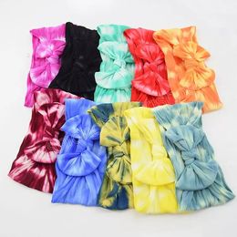 Kids Girls Tie Dye Headbands Elastic Baby Girl Bow Headband Hairbands Hair Bows Accessories Head Bands For Children