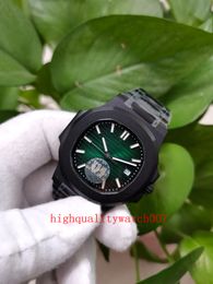 new version U factory Mens Watch 5711/1A 010 5711/1A-014 Nautilus 40MM Black Green Dial Mechanical Transparent Automatic Mens Watches Wristwatches
