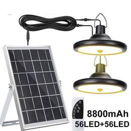 Upgraded 8800mAh Solar Outdoor Light Double Head 112 LED Motion Sensor Waterproof Solar Shed Lights For Courtyard Garden Garage