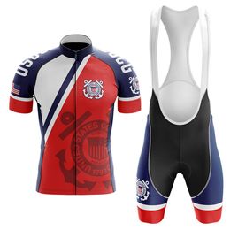 2024 U.S. Coast Guard Cycling Team Jersey Bike Shorts Bib Set Ropa Ciclismo MenS MTB Shirt Summer Pro Bicycling Maillot Bottom Clothing