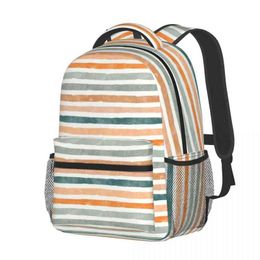 Fall Stripes Backpack Men Women School Bag Teen Travel Bagpack Lightweight