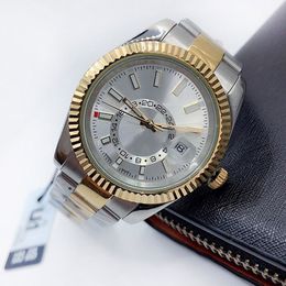 2024 Men's watches 42MM Sky Dwell 2813 Movement Automatic Mechanical Watch 904L steel Strap Luminous Waterproof Wristwatches reloj de lujo Gold Dial Number watchs