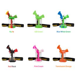 Waxmaid 3 inches smoking accessories glass bubbler silicone oil rig for smoke joint 120pcs/carton