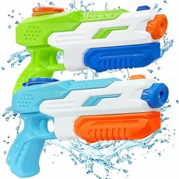 2 PCS Children Outdoor Beach Toys Kids Summer Beach Water Gun Seaside Natatorium Square Drifting Water Pistol Squirt Toys 600ml 220708