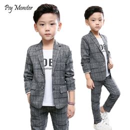 Clothing Sets School uniform Dress for boys Formal Birthday Suits for Weddings Blazer Pants 2Pcs Kids Gentleman Party Child Clothing Sets F64 220826