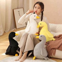 Cm Lifelike Goose Plush Toy Stuffed Duck Doll Soft Animal Sleeping Pillow Christmas Gifts For Children and Girls J220704