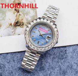 luxury men shell color dail diamonds ring watch 43mm Mechanical Automatic Asia 2813 Movement DAYDATE President wristwatches super valentine's present Gift