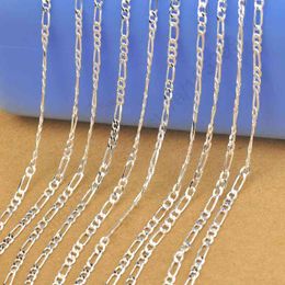 jewelry lobster clasp UK - 10PCS Wholesale Jewelry Figaro Necklaces Set 925 Sterling Silver Necklace Chains+Lobster Clasps For Pendant 16-30"