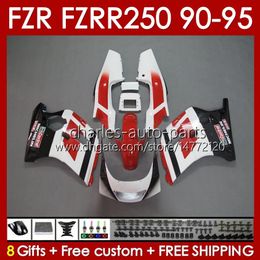 Body Kit For YAMAHA FZRR FZR 250R 250RR FZR 250 FZR250R FZR-250 143No.16 FZR-250R FZR250 R RR 90 91 92 93 94 95 FZR250RR 1990 1991 1992 1993 1994 1995 Fairing red glossy blk
