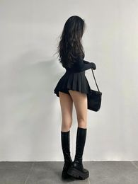 Skirts Sexy High Waist Thin A-line Safety Skorts Pleated Skirt Korean Women JK Kawaii U6ANSkirts