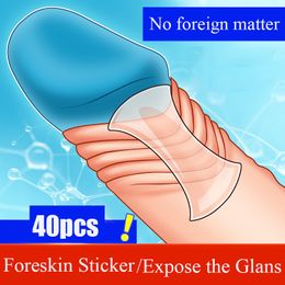 40PCS Foreskin Correction Cock Ring Repair Stickers Penis sexy Toys For Men Delay Ejaculation Male Chastity Shop Beauty Items