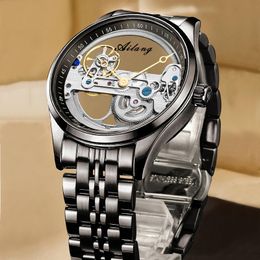 Wristwatches Automatic Mmechanical Watch Double-sided Hollow Design Waterproof Business Wristwatch For MenWristwatches