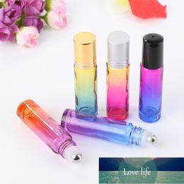 5Pcs/Set 10ML Gradient Colour Thick Glass Essential Oil Bottles Empty Parfum Roller Ball Bottles