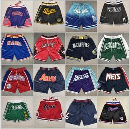 2022 Men's all Team City Basketball Short Sweatpants Shorts Zipper Pant With Pocket Hip Pop Pantalones Cortos De Baloncesto Pantalones Deportivos in Size S- Size 2XL