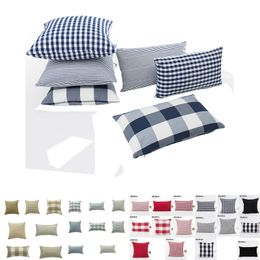 Pillow Case Sofa Throw Pillow Cover Plaid 45x45 30x50CM Cushion Strip Decorative Case For Home el Decoration 220623