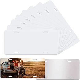 Sublimation License Plate Blank White Aluminium Sheet DIY Decoration Thermal Transfer Advertising Plates For Custom Logo Car Plate