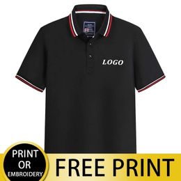 Cust 10 Colour Polo Shirt Customization Printed Personalised Pictures Text Embroidery Design High quality Tops Breathable A 220712