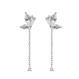 Dangle & Chandelier Prevent Allergy Drop Earrings For Women Butterfly Crystal Long Tassel Statement Earring JewelryDangle