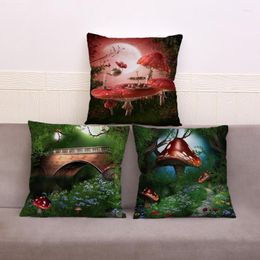 Pillow /Decorative Super Soft Short Plush Cover Gothic Mushroom Design Print Pillowcase 45 Throw Pillows Covers Home Decor Case/Decorativ