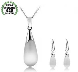 Fine 100% Real 925 Sterling Silver Women Jewellery Sets Pendant Necklaces Drop Earrings Evil Cat Eye Stone for women