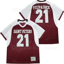 Chen37 Men Football Peters Prep 21 Minkah Fitzpatrick High School Jersey Team Colour Red Breathable Sport All Stitching Pure Cotton Top Quality On