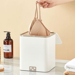 Portable Mini Washing Machine: 100v-240v Ultrasonic Cleaner for Underwear, Baby Clothes, and Towels. Perfect for Home, Dormitory, and Travel Use. 4.5L Capacity.