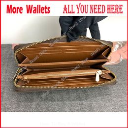 amazing purses Canada - Amazing Quality Luxurys Designers Zippy Wallet Real Leather Womens Wallets Credit Card Holder Key Mens Long Wallet Coin Purses Car205K