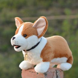 2022 Quality Simulation Animal Corgi Dog Plush Toys Big Welsh Puppy Stuffed Animals Doll for Children Birthday Gift 49cm