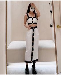 Balm2022 dinner party dress autumn winter new two-piece designer women's halter top long skirt ladies classic sexy dress spring fashion upscale dress birthday gift