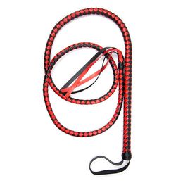 Catgirl Performance Bullwhip Costume Accessories Night Party Game Toy Faux Leather Weaving Whip Long Equestrian Crops Handmade 6.6ft