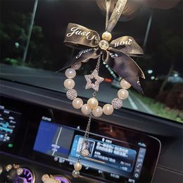 Interior Decorations Cute Resin Car Accessorie Swing Pearl Pendant Auto Rearview Mirror Ornaments Birthday Gift Decoraction Christmas GiftsI