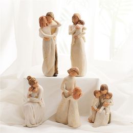 home decoration figurines figurine love family happy time resin Statuette decor scandinavian style decorative modern ornaments 220628