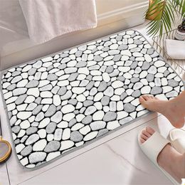 Bathroom Mat Bathtub Side Carpet Non-slip Absorbent Doormat Soft Coral Velvet Offset Printing Accessories 220504