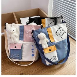 Evening Bags Women Large Capacity Shoulder Bag Korea Japan Nylon Cloth Trend Crossbody Tutoring Students School Class Book BagEvening