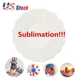 10 INCH Blank Sublimation Wind Spinner Decoration Sublimat Metal Painting Metal Ornament Double Sides Sublimated Blanks DIY Christmas Party Gifts Halloween B0726