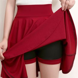 SURMIITRO Shorts Skirts Womens Summer Fashion School Korean Style Red Black Mini Aesthetic Pleated High Waist Skirt Female 220711