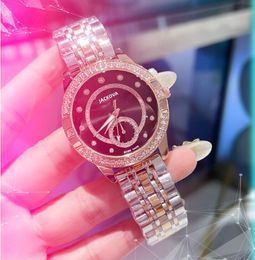 In Stock Luxury Women Bee Diamonds Ring Watches size 40mm Quartz Movement full stainless steel Moon Space Iced Out Hip Hop Wristwatches montre de luxe