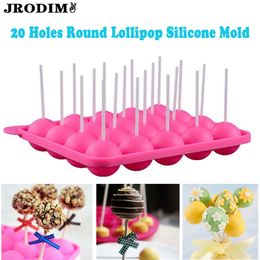 Silicone Round Lollipop Mold 20 Holes Spherical Chocolate Moulds Candy Maker Pop Molds Cake Mould Baking Tools Acc 220809