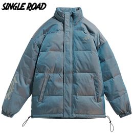 SingleRoad Men's Cotton Padded Jacket Winter Coat Parka Bombers Solid Oversized Windproof Hip Hop Streetwear Jacket For Men 201210