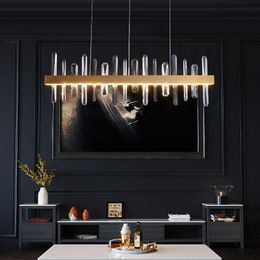 Pendant Lamps Modern Dining Room Led Dimmable Lights Lustre Gold Metall K9 Crystal Suspend Lamp Adjustable Hanging FixturesPendant
